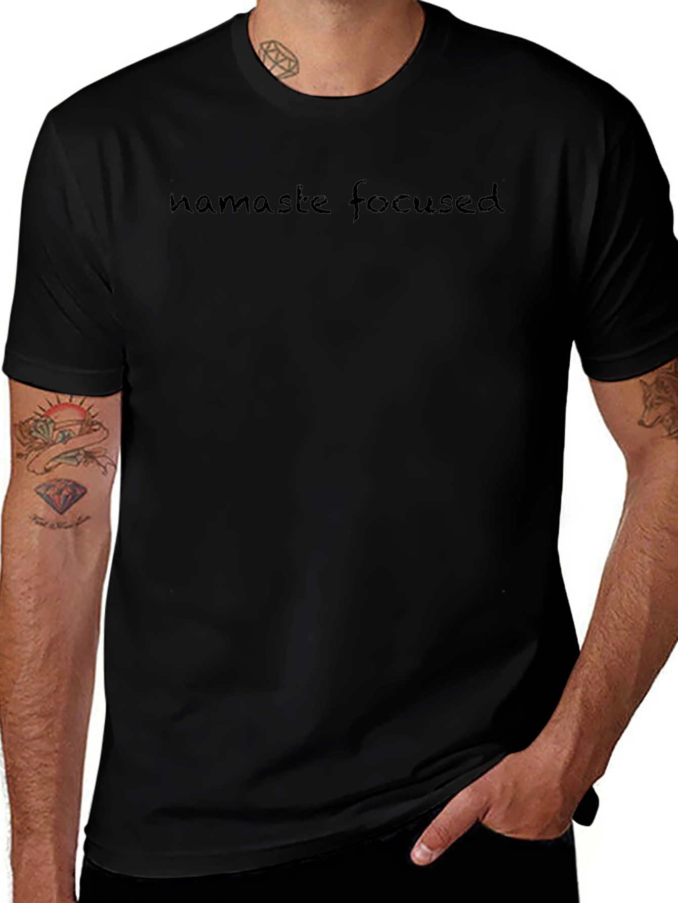 Namaste Focused Black T-Shirt
