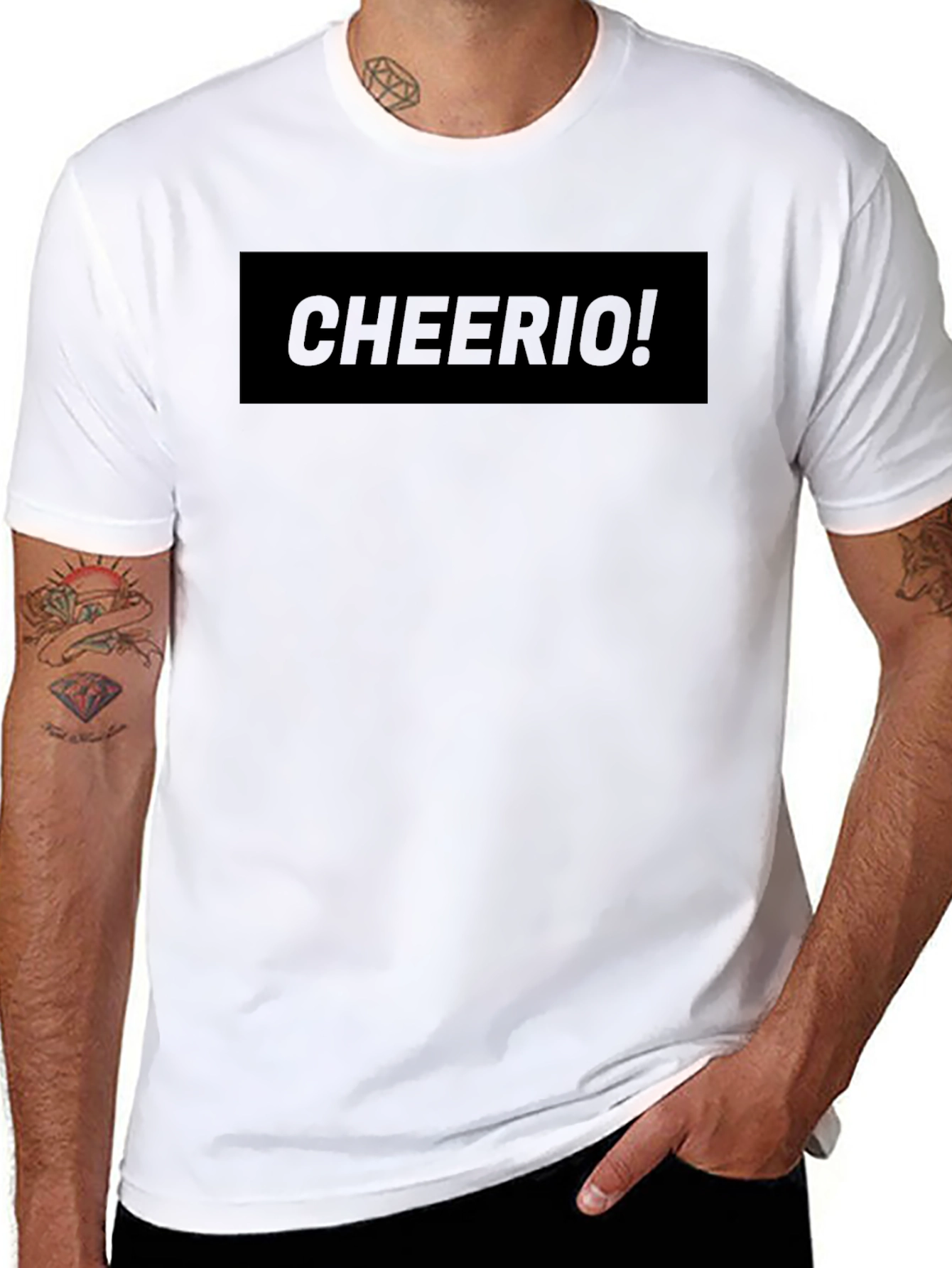 Cheerio! Graphic Print Black T-Shirt