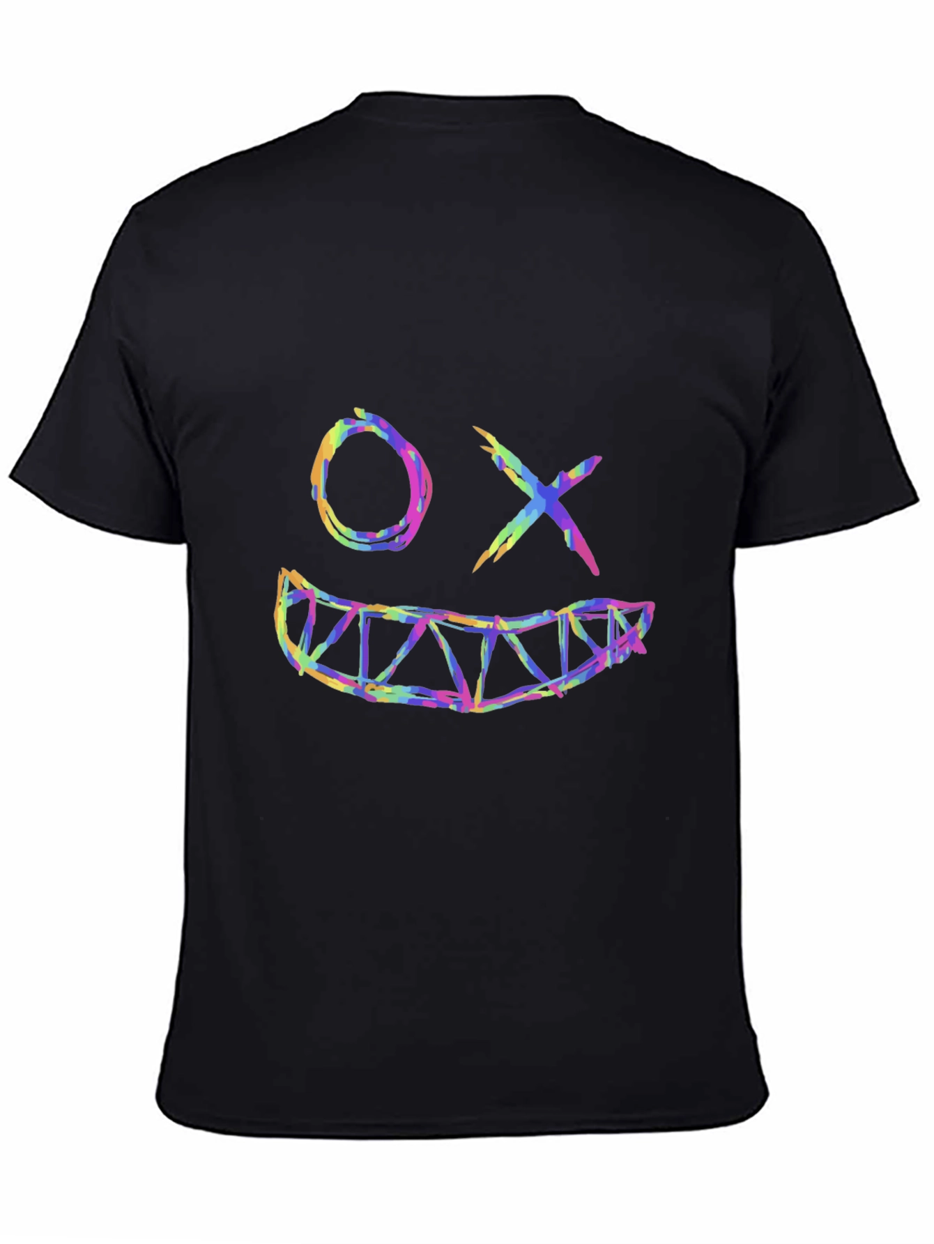 Smiley Face Graphic Black T-Shirt