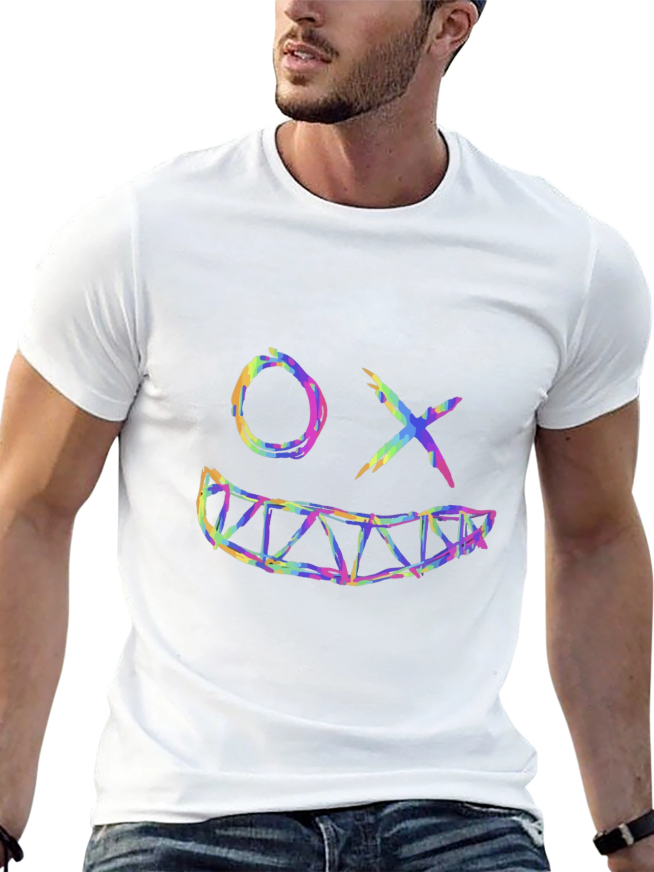 Smiley Face Graphic Black T-Shirt