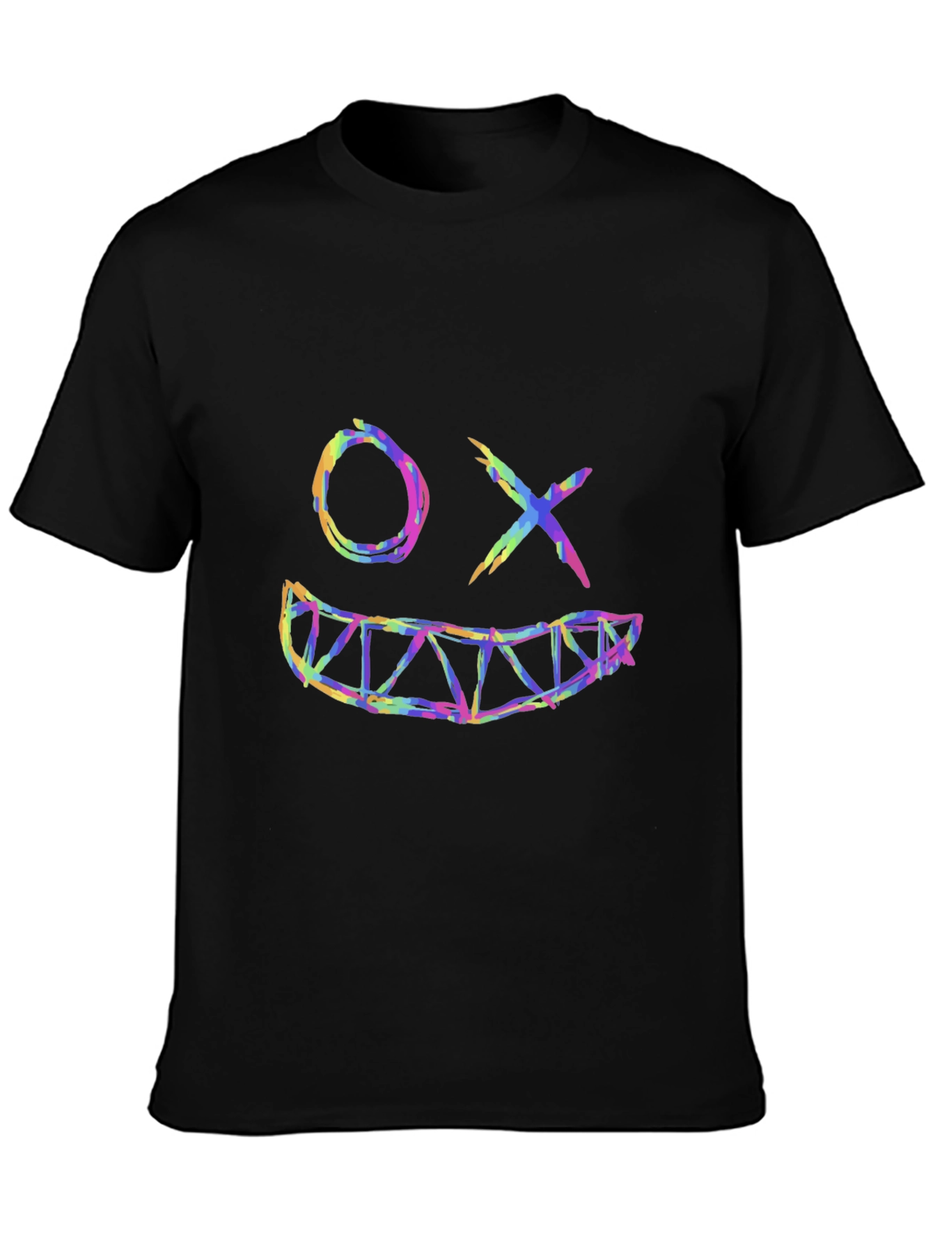 Smiley Face Graphic Black T-Shirt