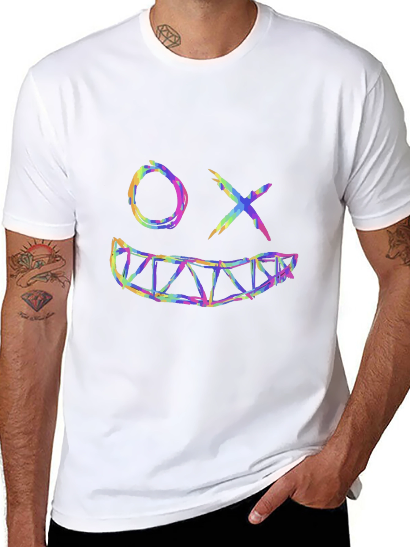 Smiley Face Graphic Black T-Shirt