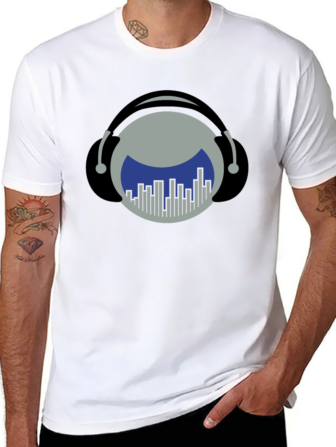 Music Lover T-Shirt: Headphones & Equalizer Design
