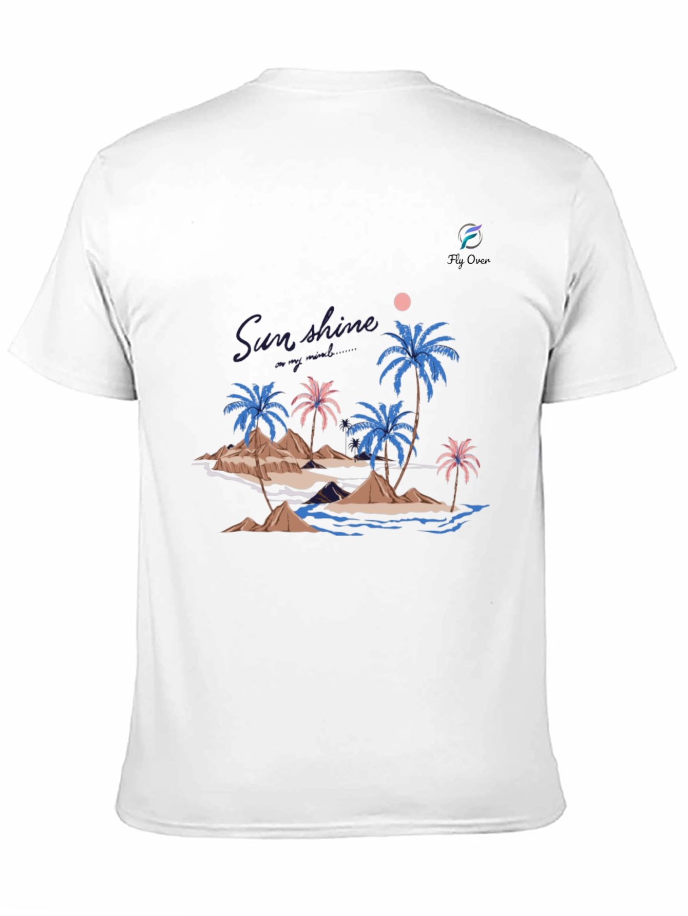 Tropical Island Graphic Black T-Shirt