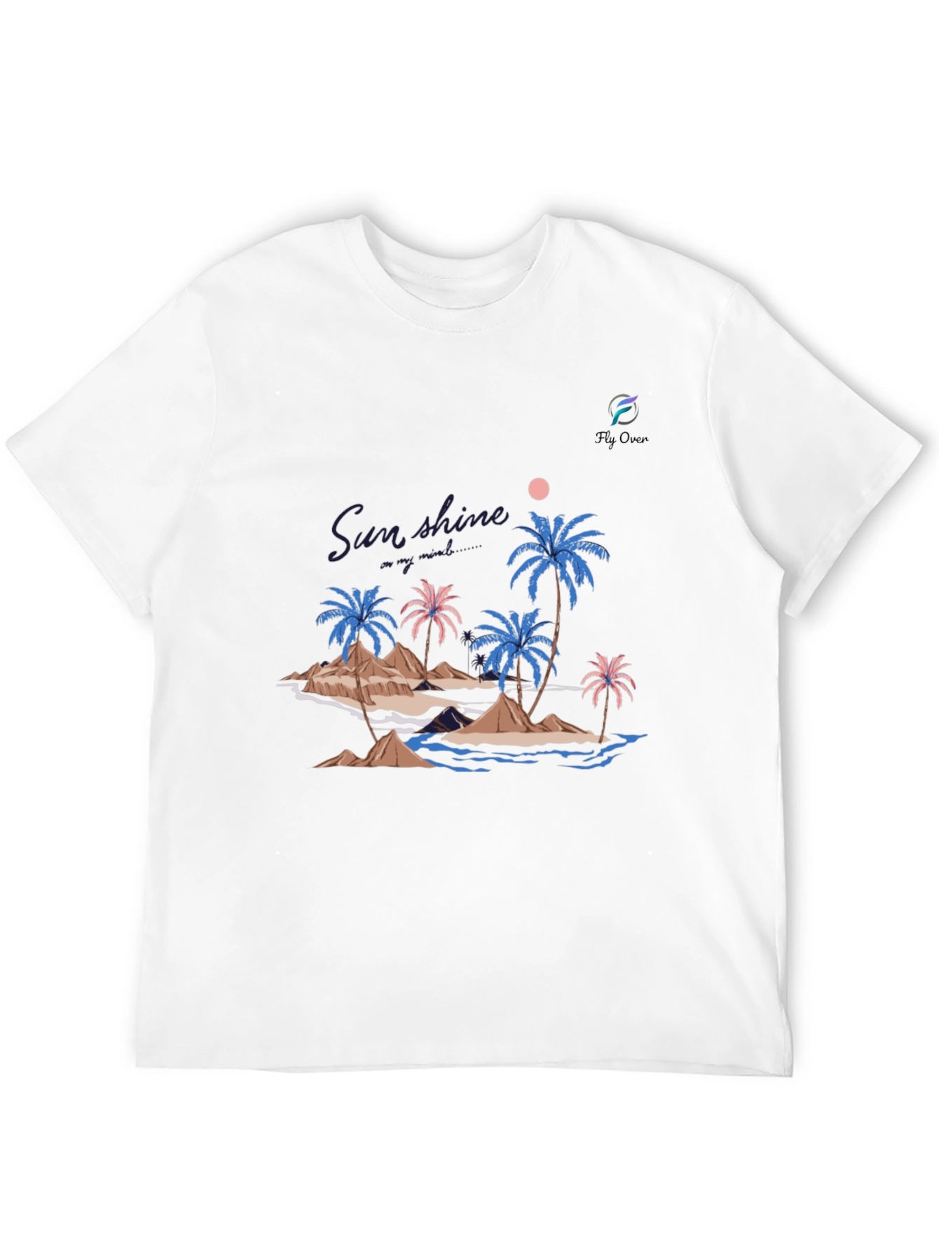 Tropical Island Graphic Black T-Shirt