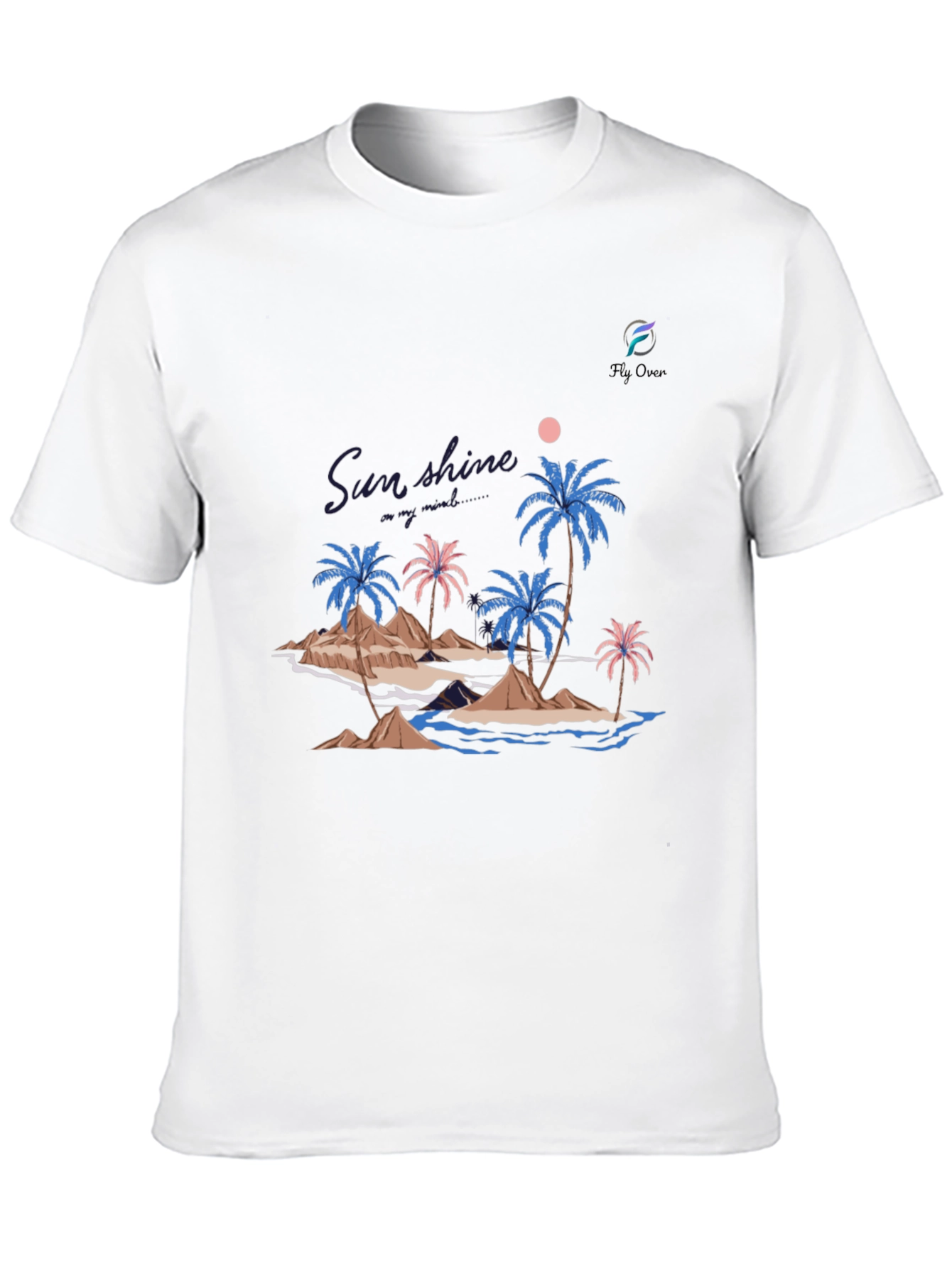Tropical Island Graphic Black T-Shirt