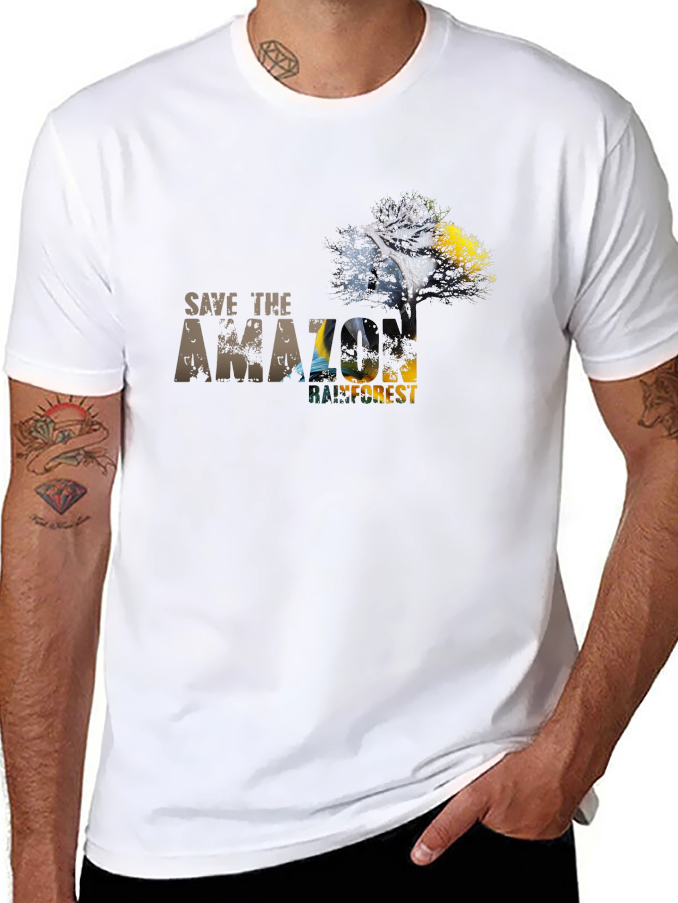 Save the Amazon Rainforest Graphic Tee - Black