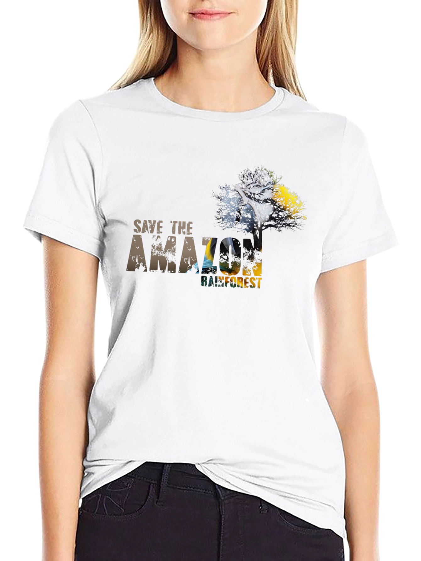 Save the Amazon Rainforest Graphic Tee - Black