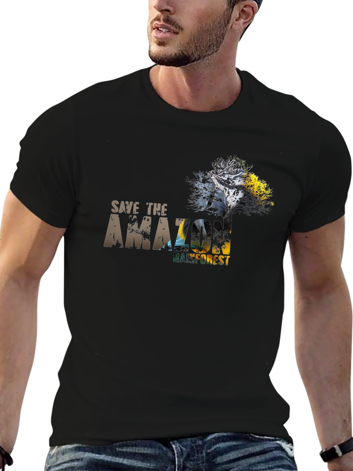 Save the Amazon Rainforest Graphic Tee - Black