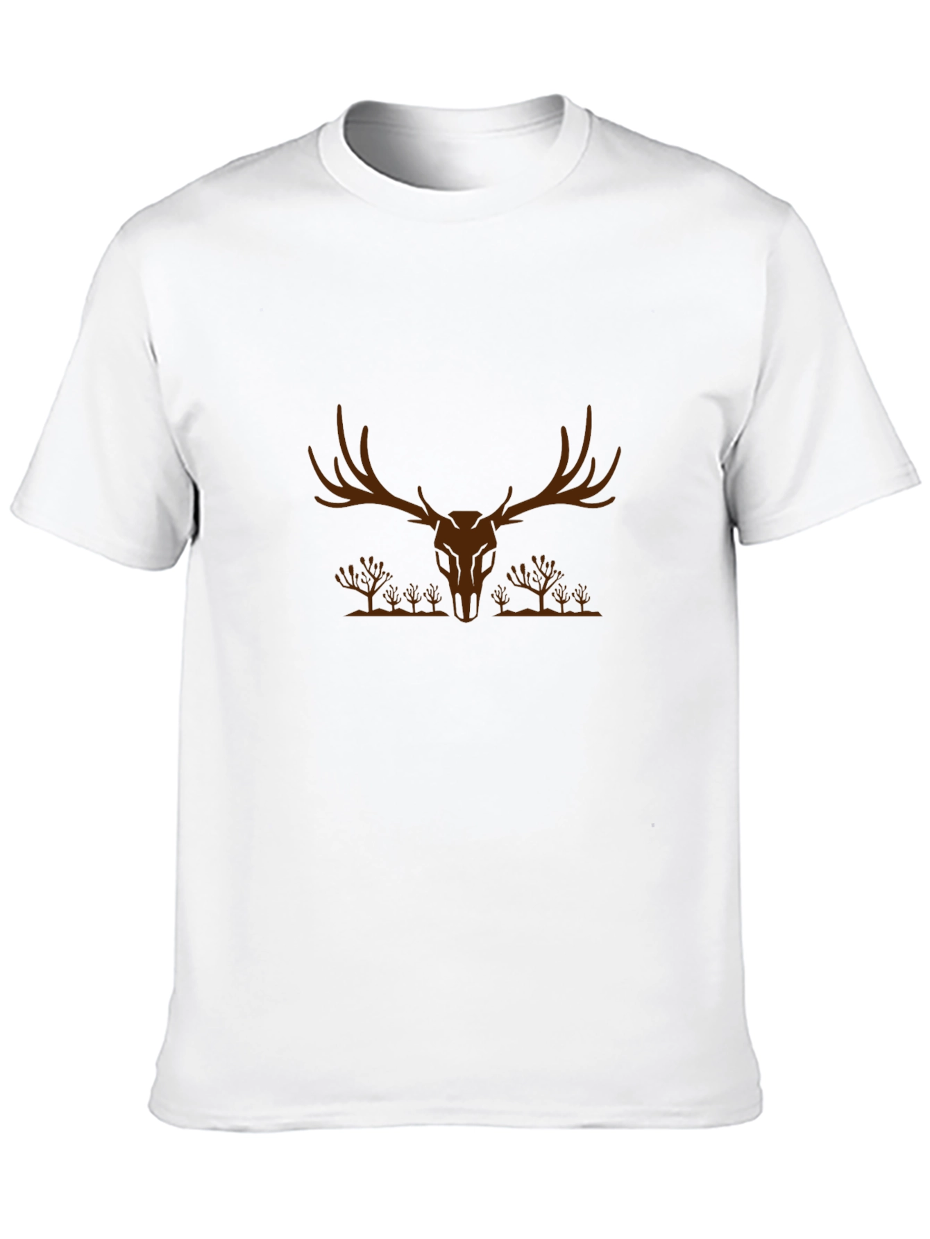 Mens Black T-Shirt - Deer Skull Graphic Tee