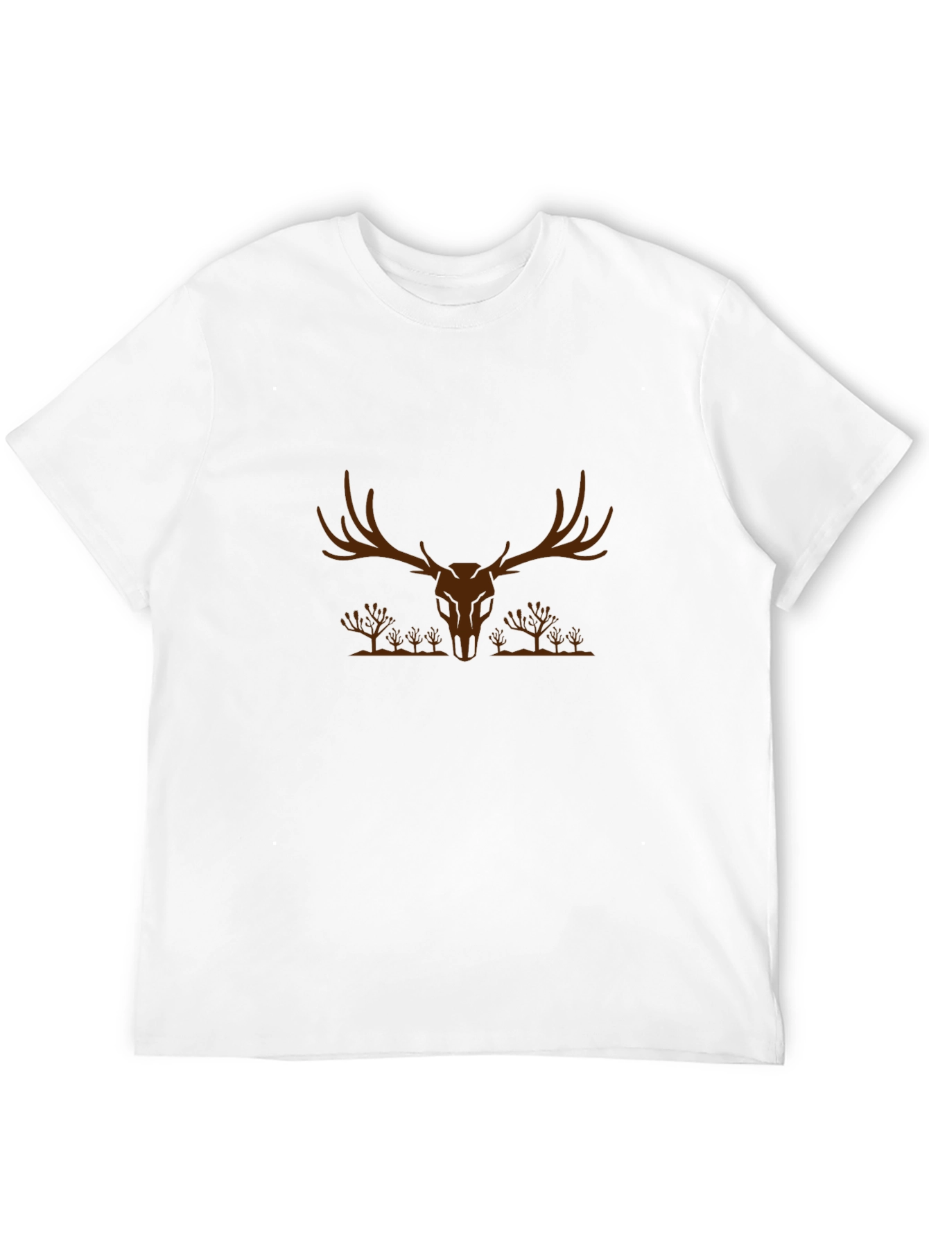 Mens Black T-Shirt - Deer Skull Graphic Tee