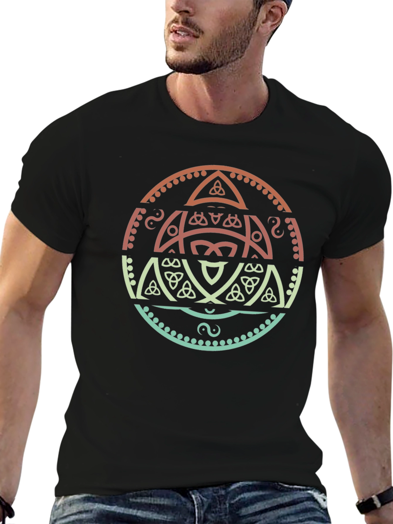 Celtic Knot Graphic Tee - Stylish Black T-Shirt