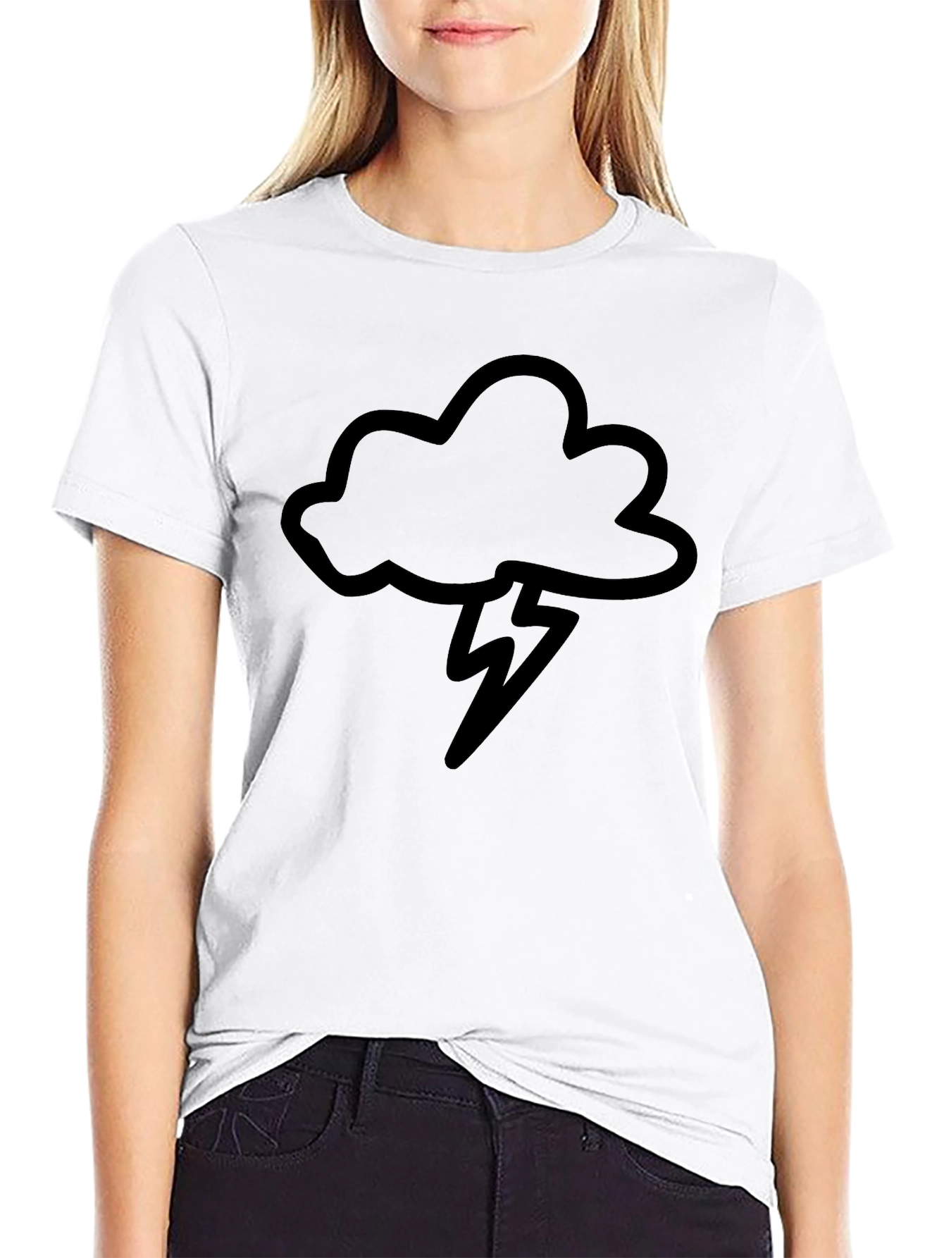 Black Cloud & Lightning Bolt Graphic Tee