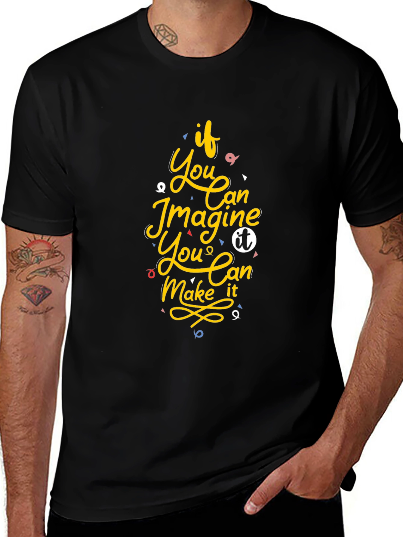 Inspirational Graphic Print Black T-Shirt