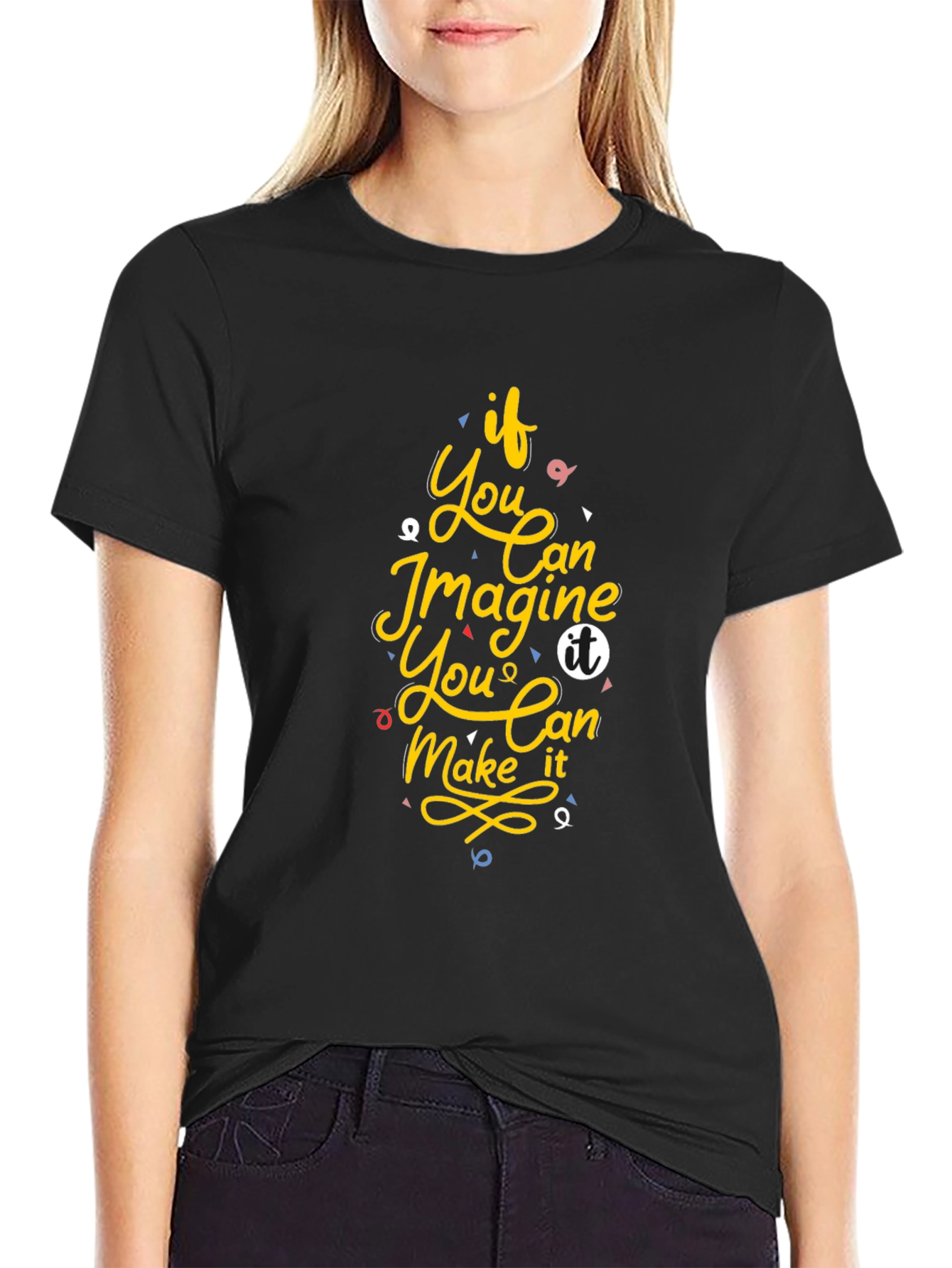 Inspirational Graphic Print Black T-Shirt