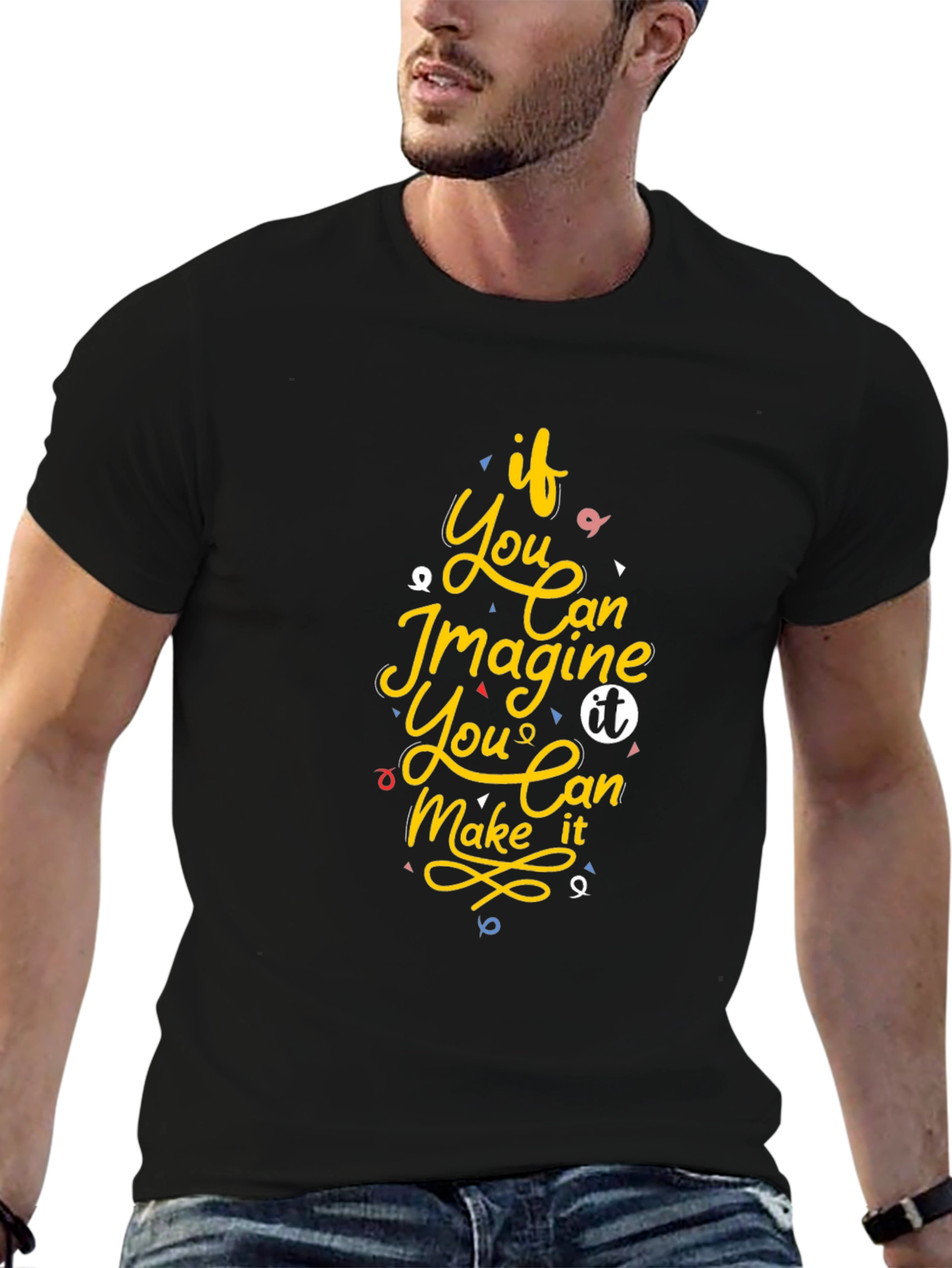 Inspirational Graphic Print Black T-Shirt