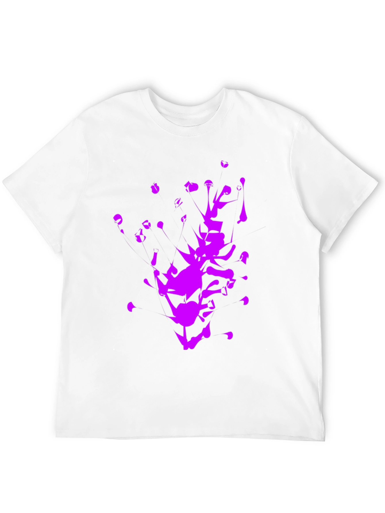 Abstract Purple Graphic Print Black T-Shirt