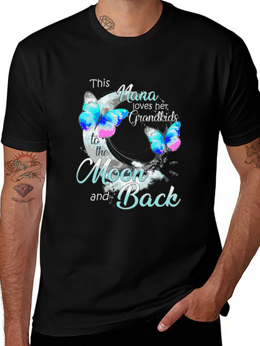 Nana Loves Grandkids Butterfly T-Shirt