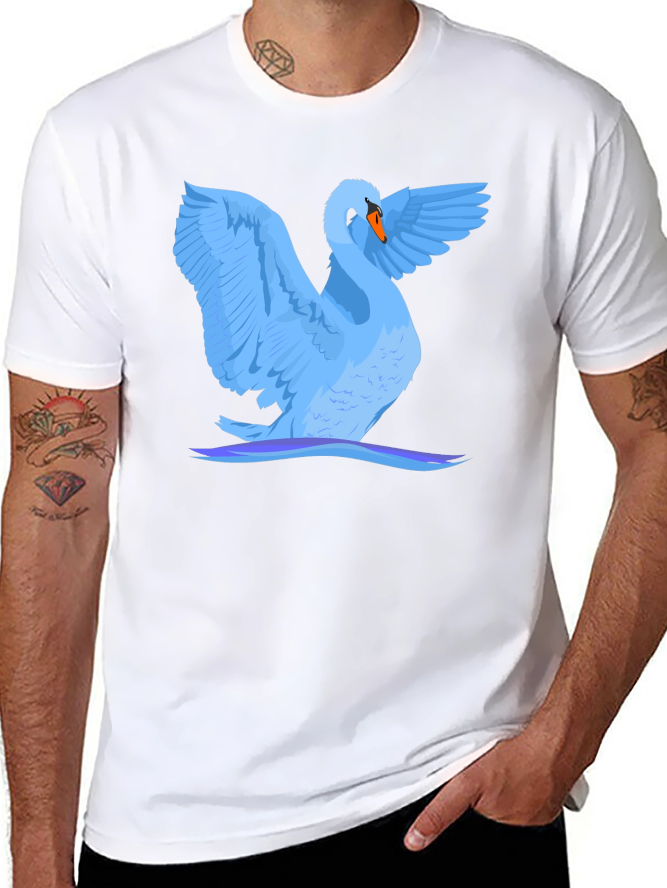 Swan Graphic Black T-Shirt