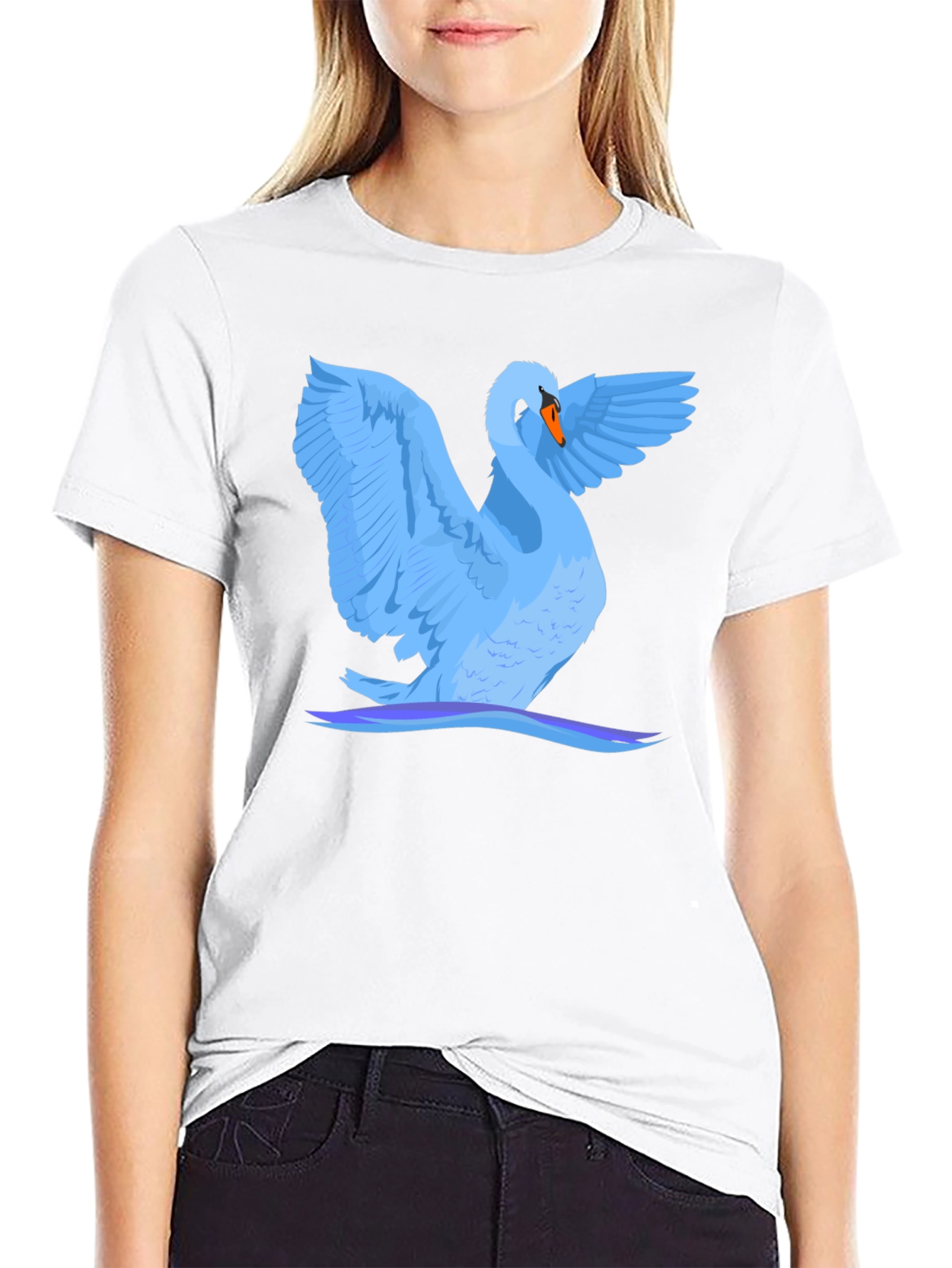 Swan Graphic Black T-Shirt