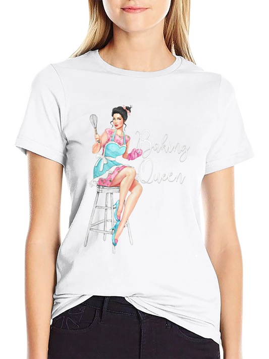 Baking Queen Graphic T-Shirt - Black