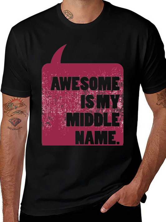 Awesome Middle Name Graphic Tee - Black