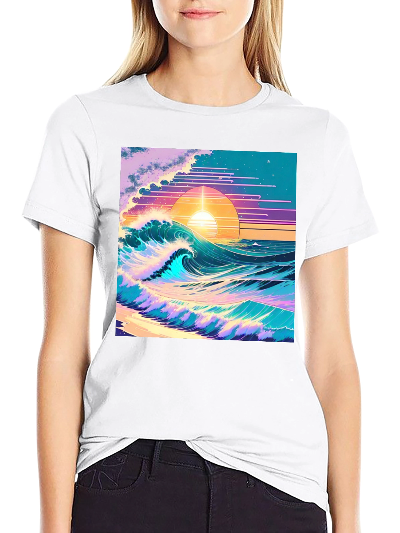 Vaporwave Sunset Wave T-Shirt