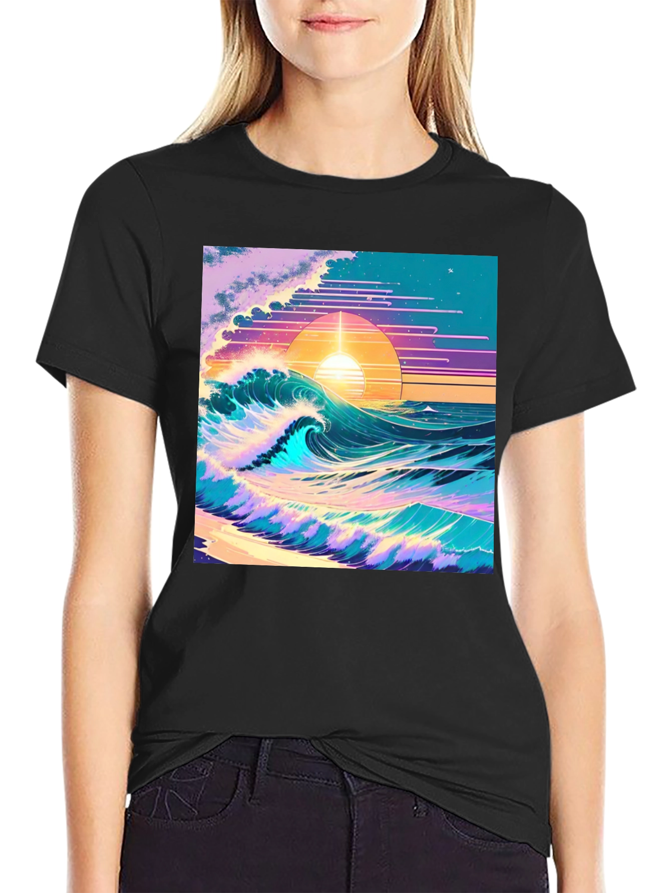 Vaporwave Sunset Wave T-Shirt