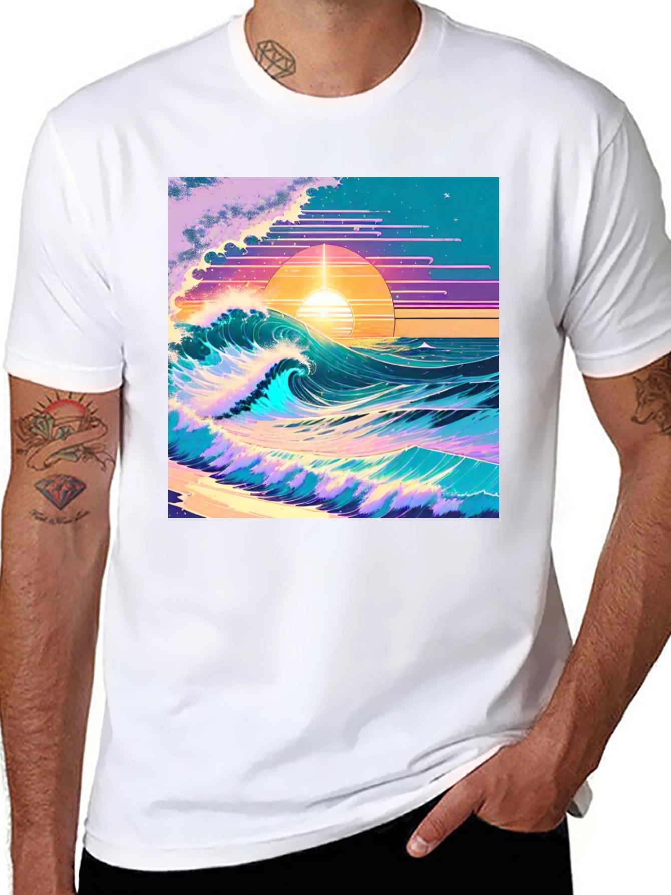 Vaporwave Sunset Wave T-Shirt