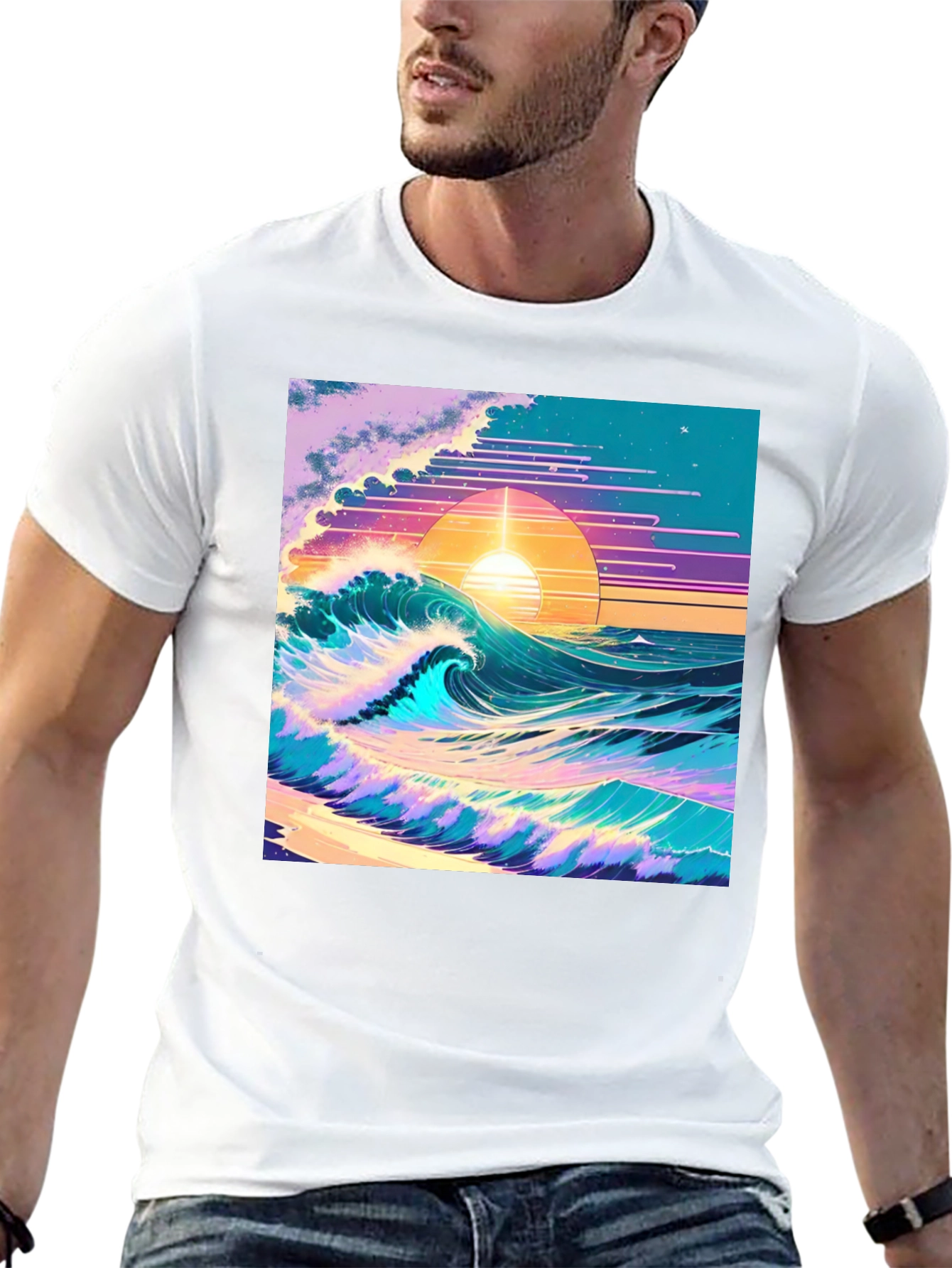 Vaporwave Sunset Wave T-Shirt