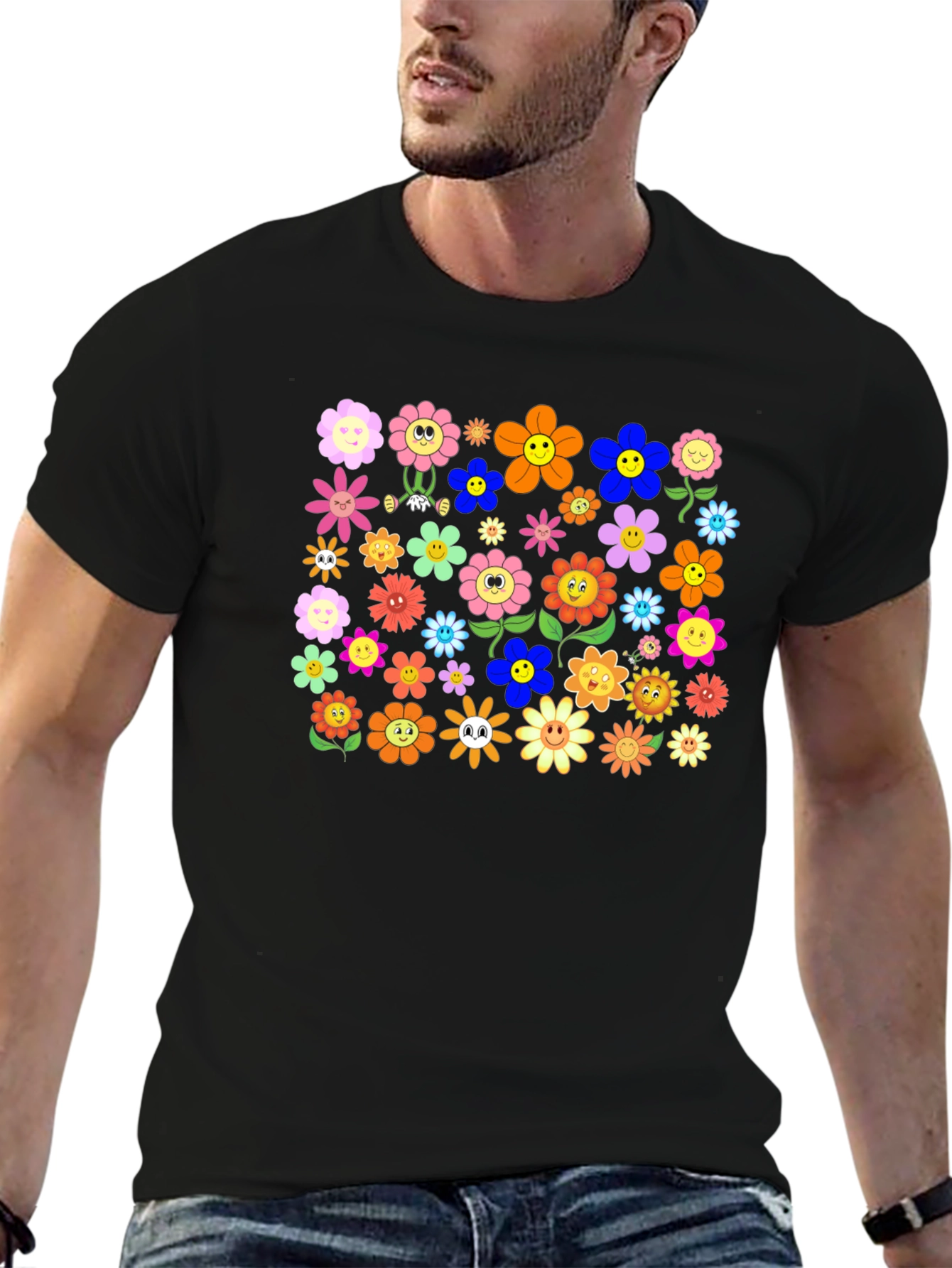Groovy Flower Power T-Shirt - Retro Floral Tee