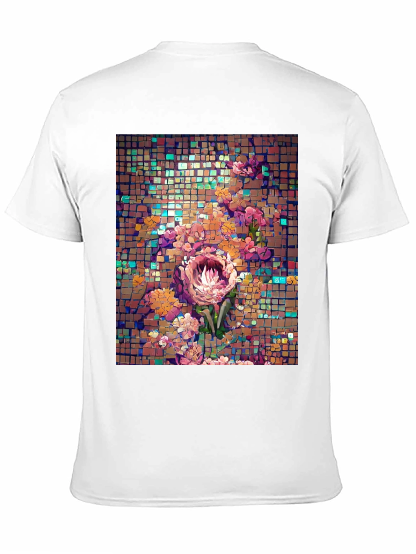 Floral Mosaic T-Shirt - Unique Artistic Design