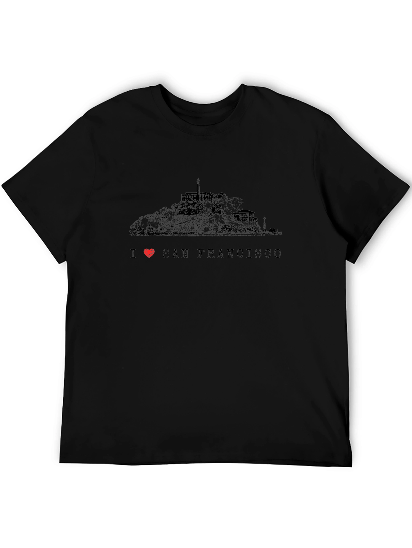 I Love San Francisco Mens Black Graphic T-Shirt