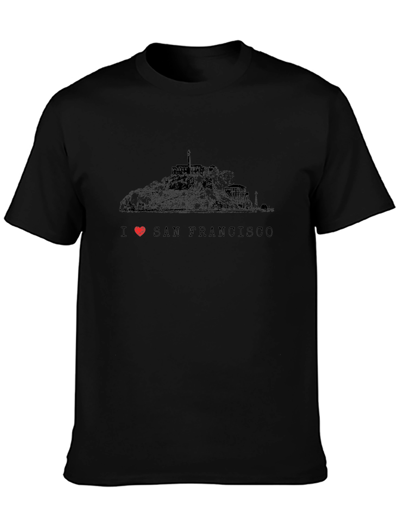 I Love San Francisco Mens Black Graphic T-Shirt
