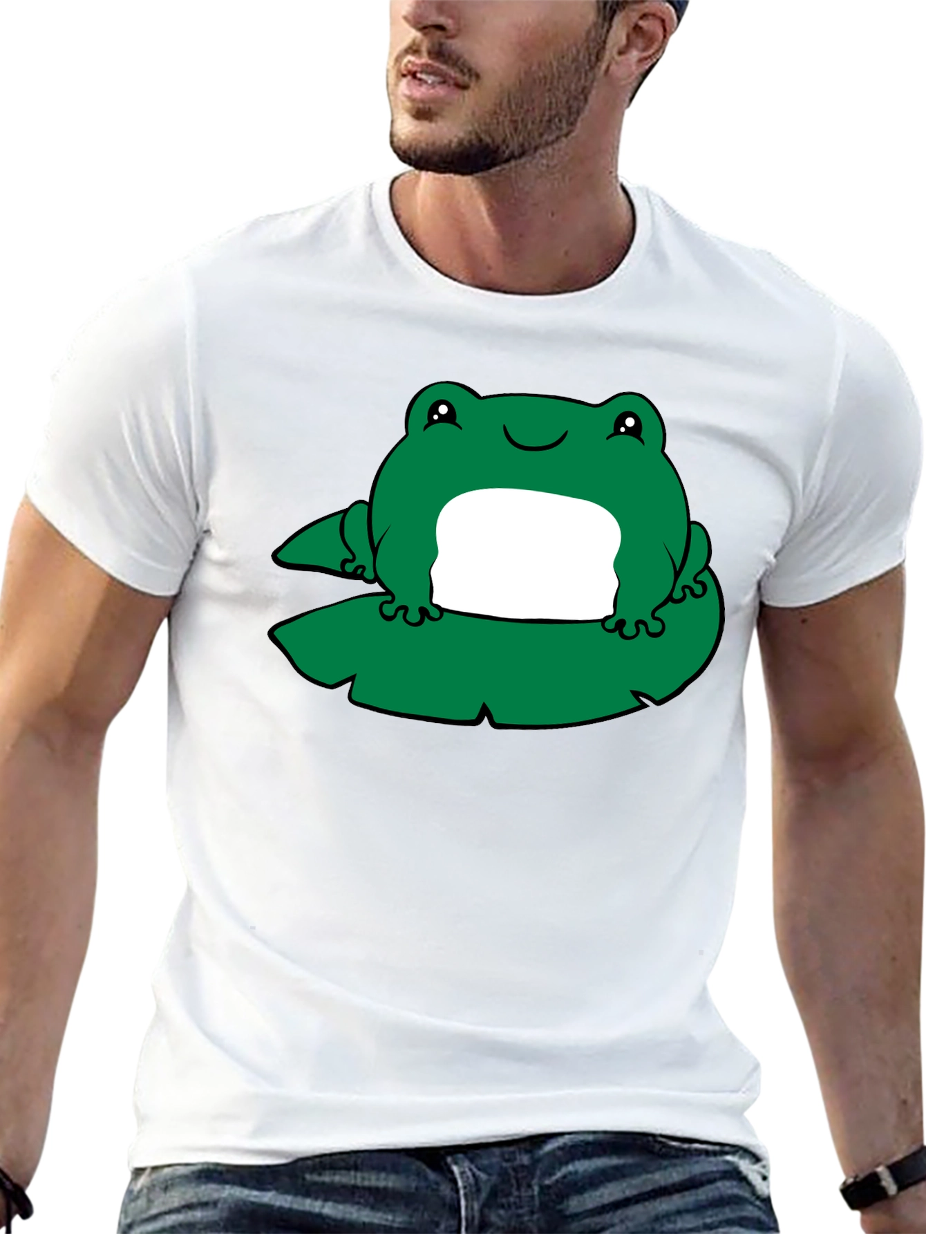 Frog on Lily Pad Graphic Tee - Black
