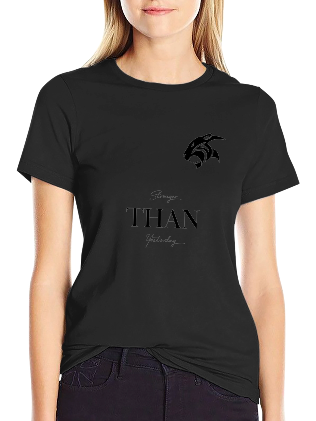 Mens Black Graphic T-Shirt - THΛN Design