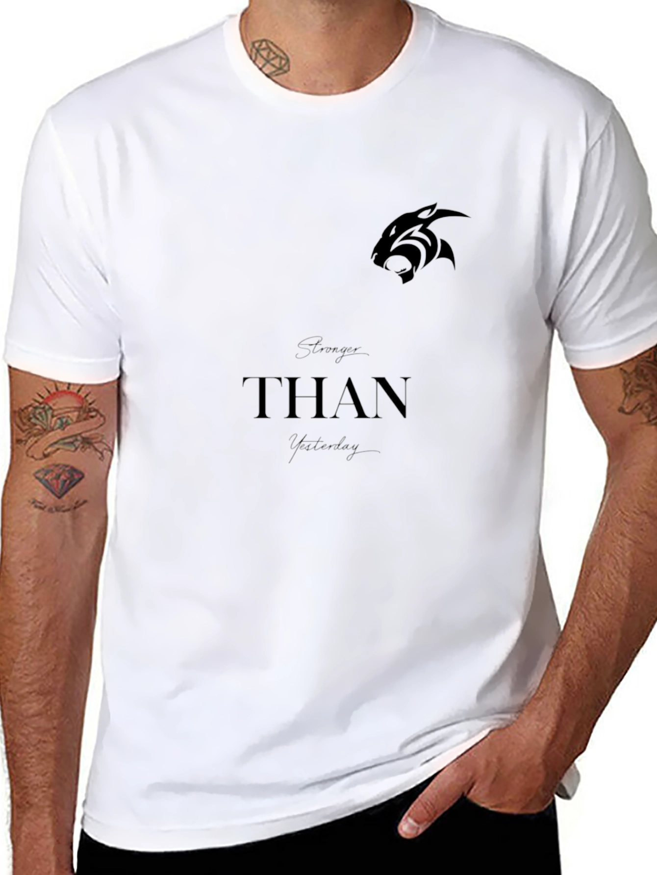 Mens Black Graphic T-Shirt - THΛN Design