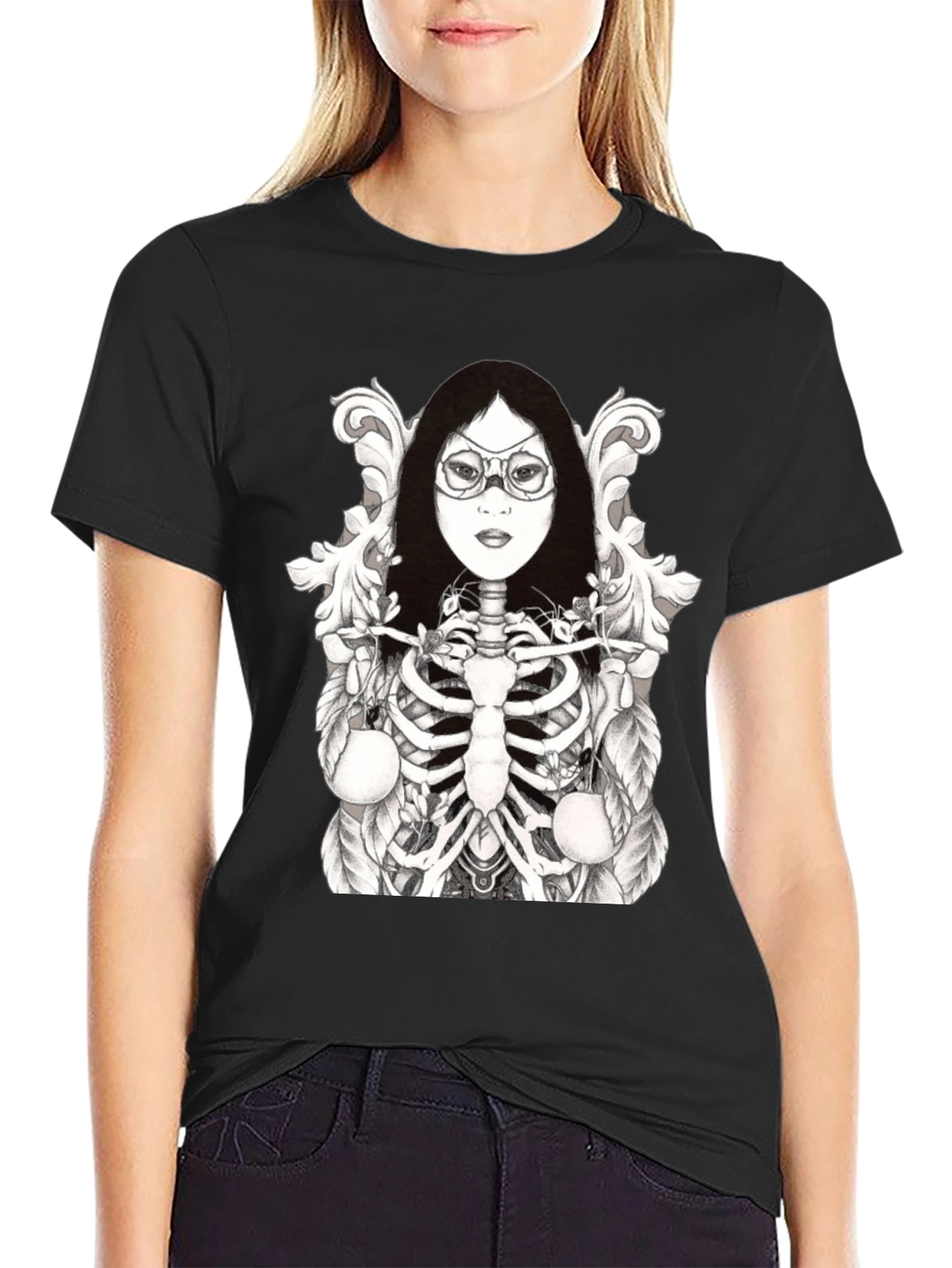 Skeleton Girl T-Shirt - Unique Graphic Tee