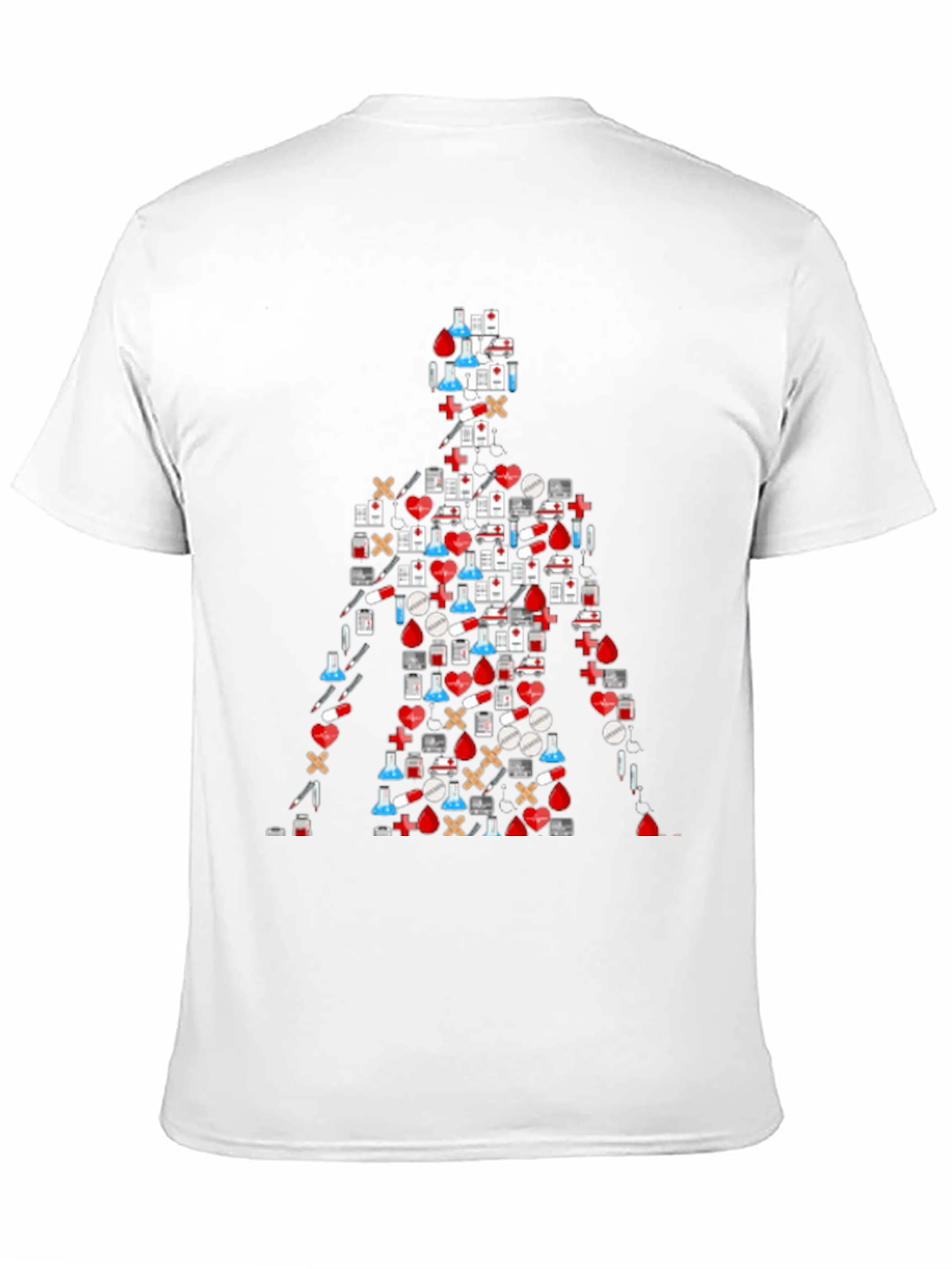 Medical Symbol Graphic T-Shirt - Black Casual Tee
