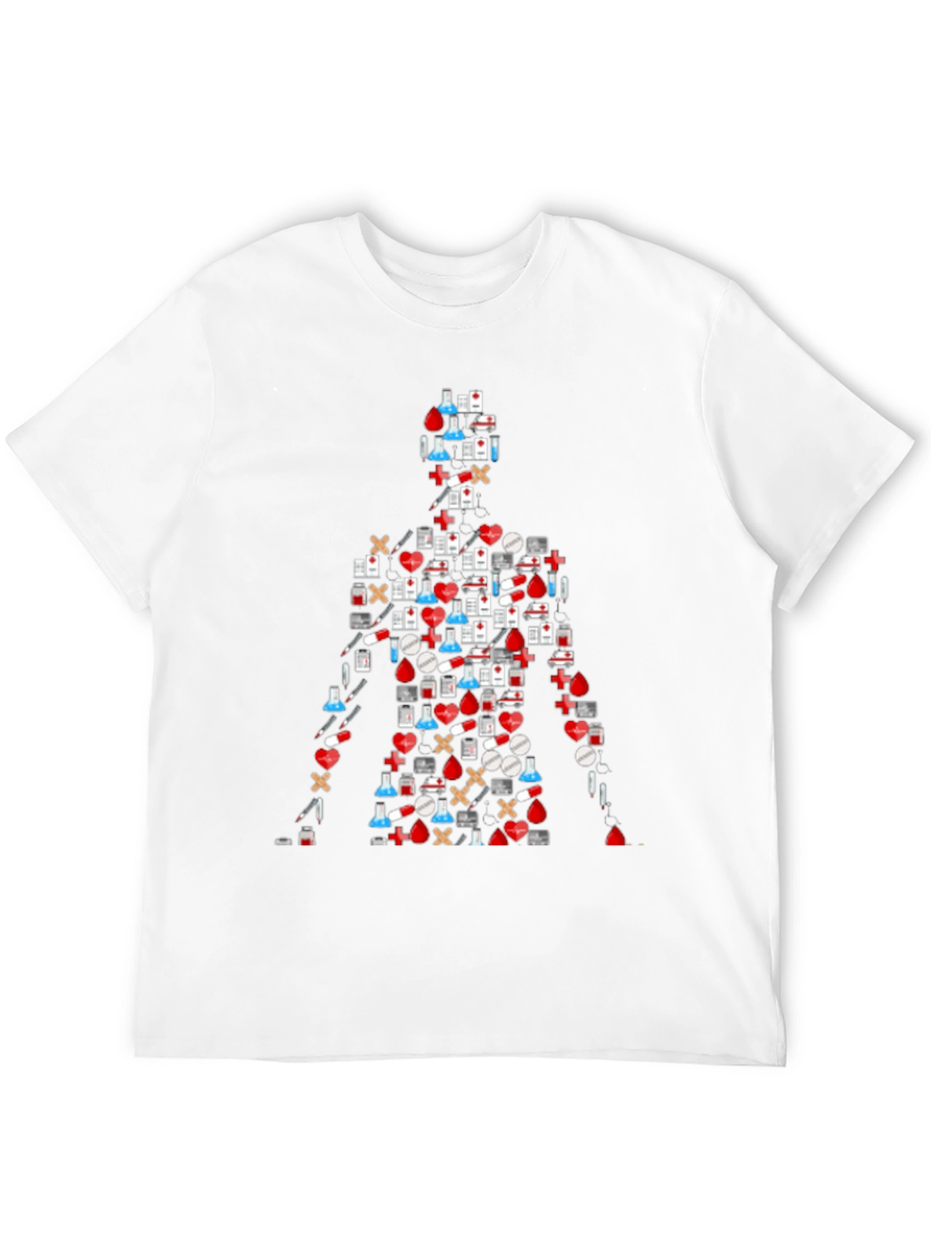 Medical Symbol Graphic T-Shirt - Black Casual Tee