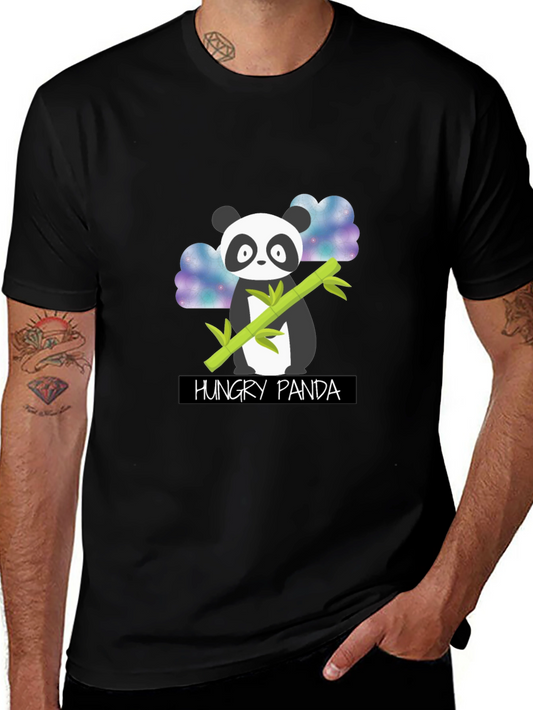 Hungry Panda Graphic T-Shirt - Black Cotton Tee