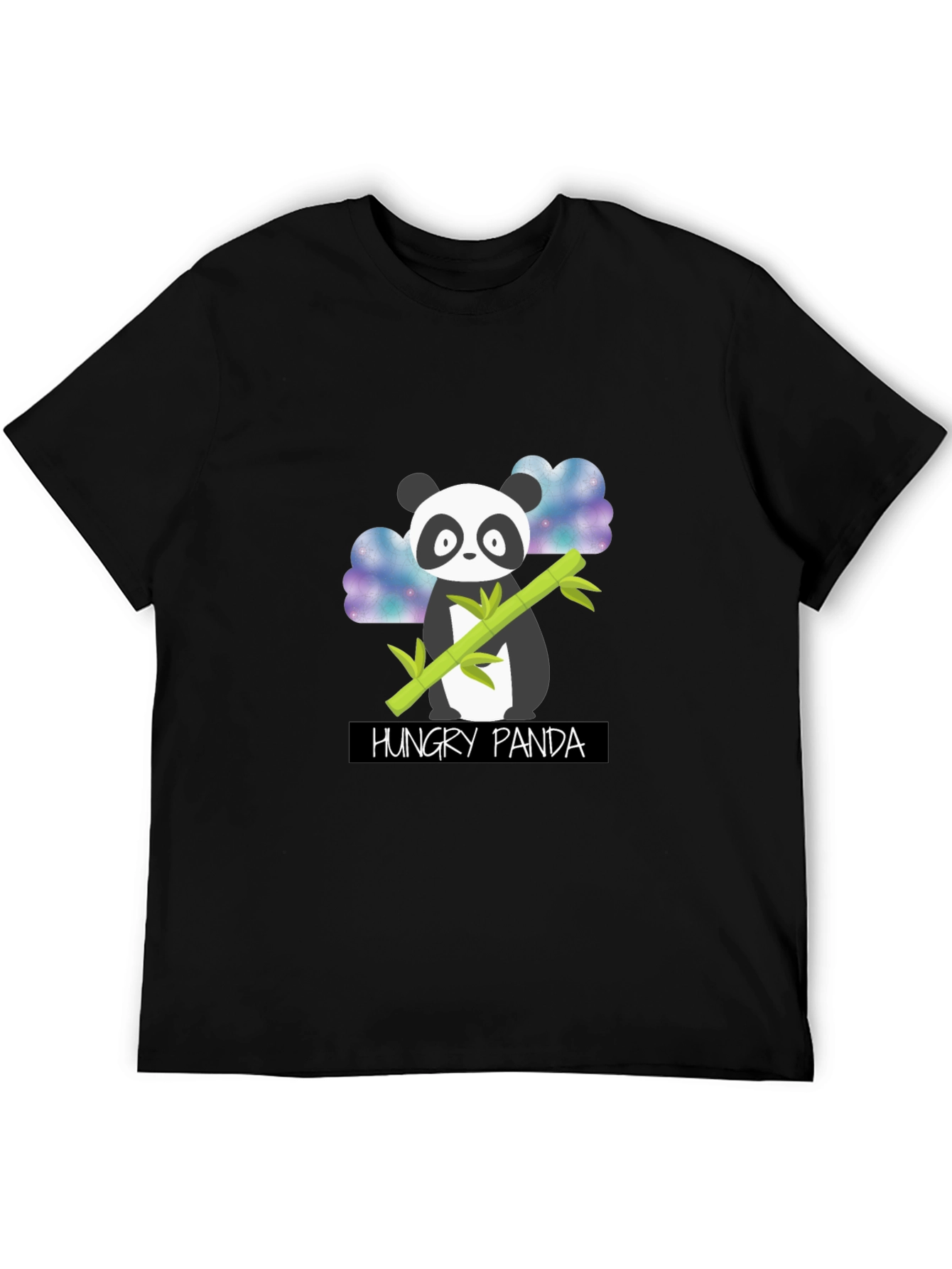 Hungry Panda Graphic T-Shirt - Black Cotton Tee