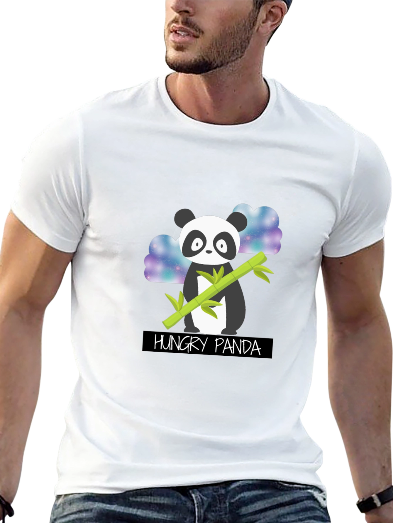 Hungry Panda Graphic T-Shirt - Black Cotton Tee