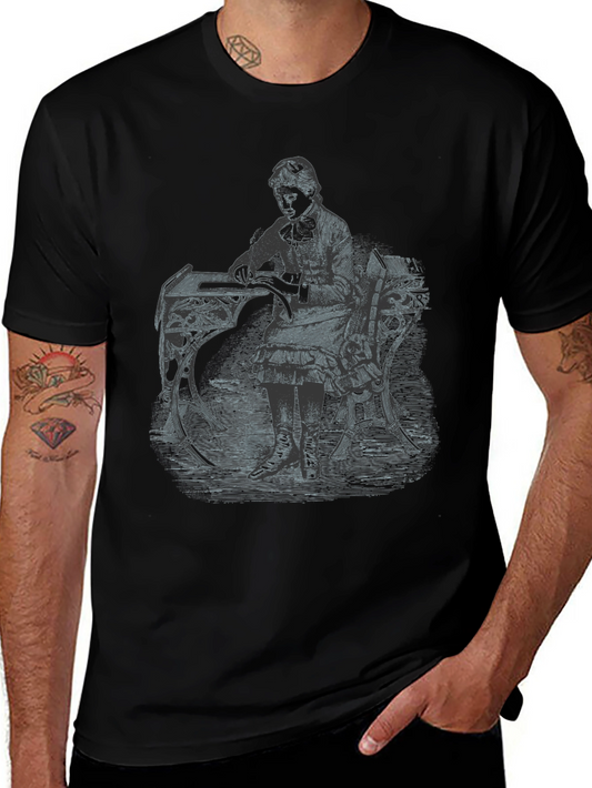 Vintage Woman Graphic Tee - Unisex Black T-Shirt