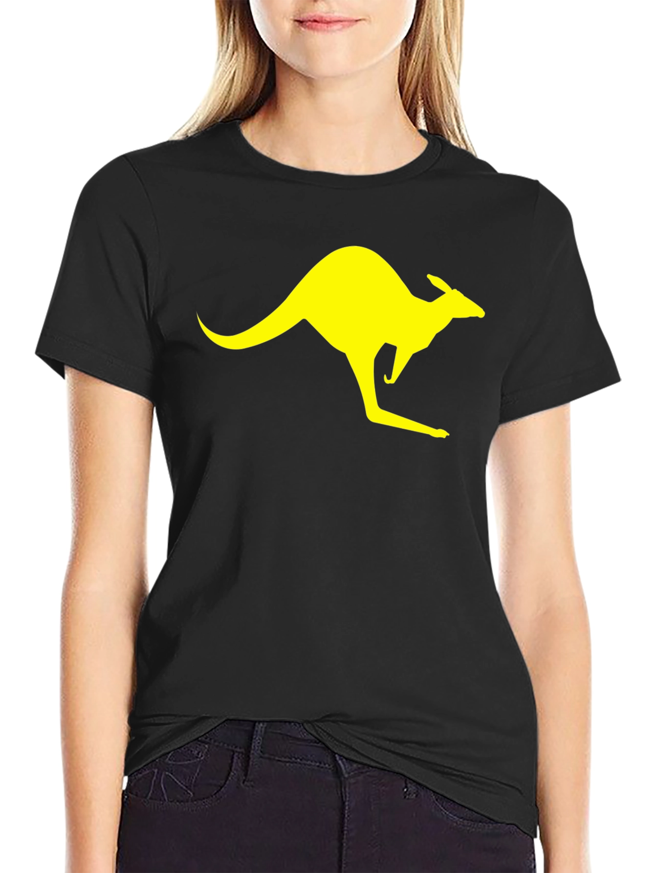 Kangaroo Graphic Black T-Shirt
