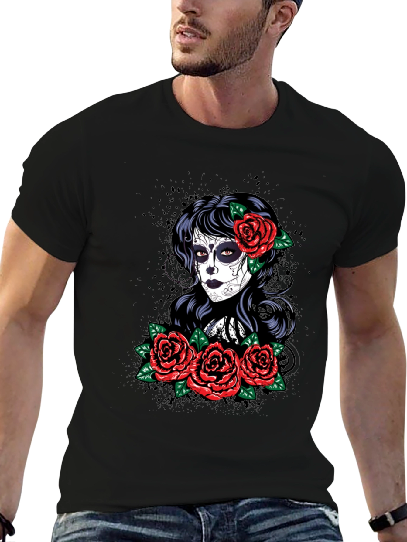 Day of the Dead Graphic T-Shirt - Black