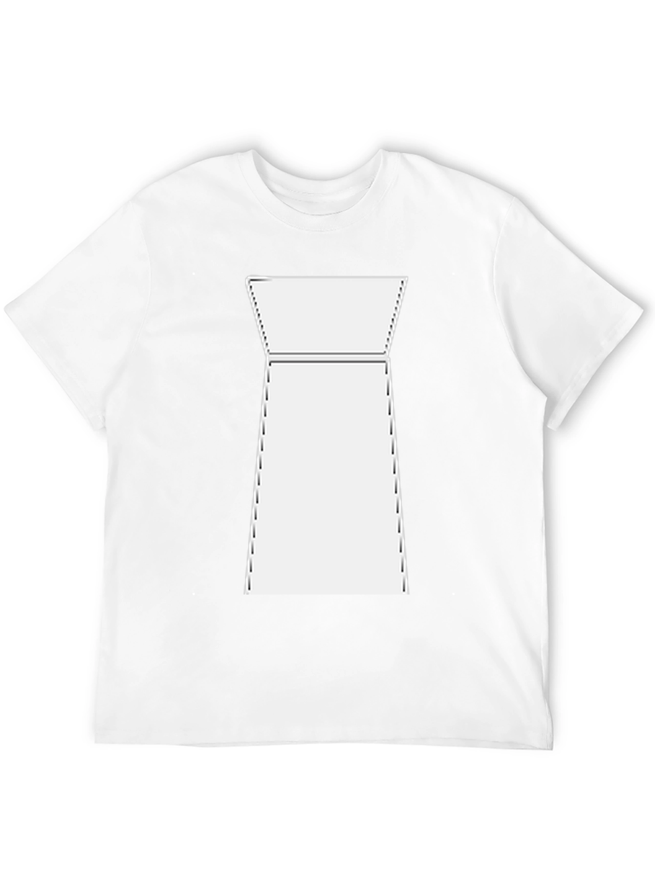 Modern White Shape on Black T-Shirt