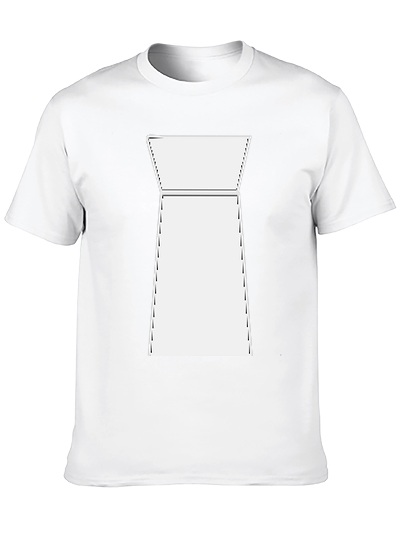 Modern White Shape on Black T-Shirt