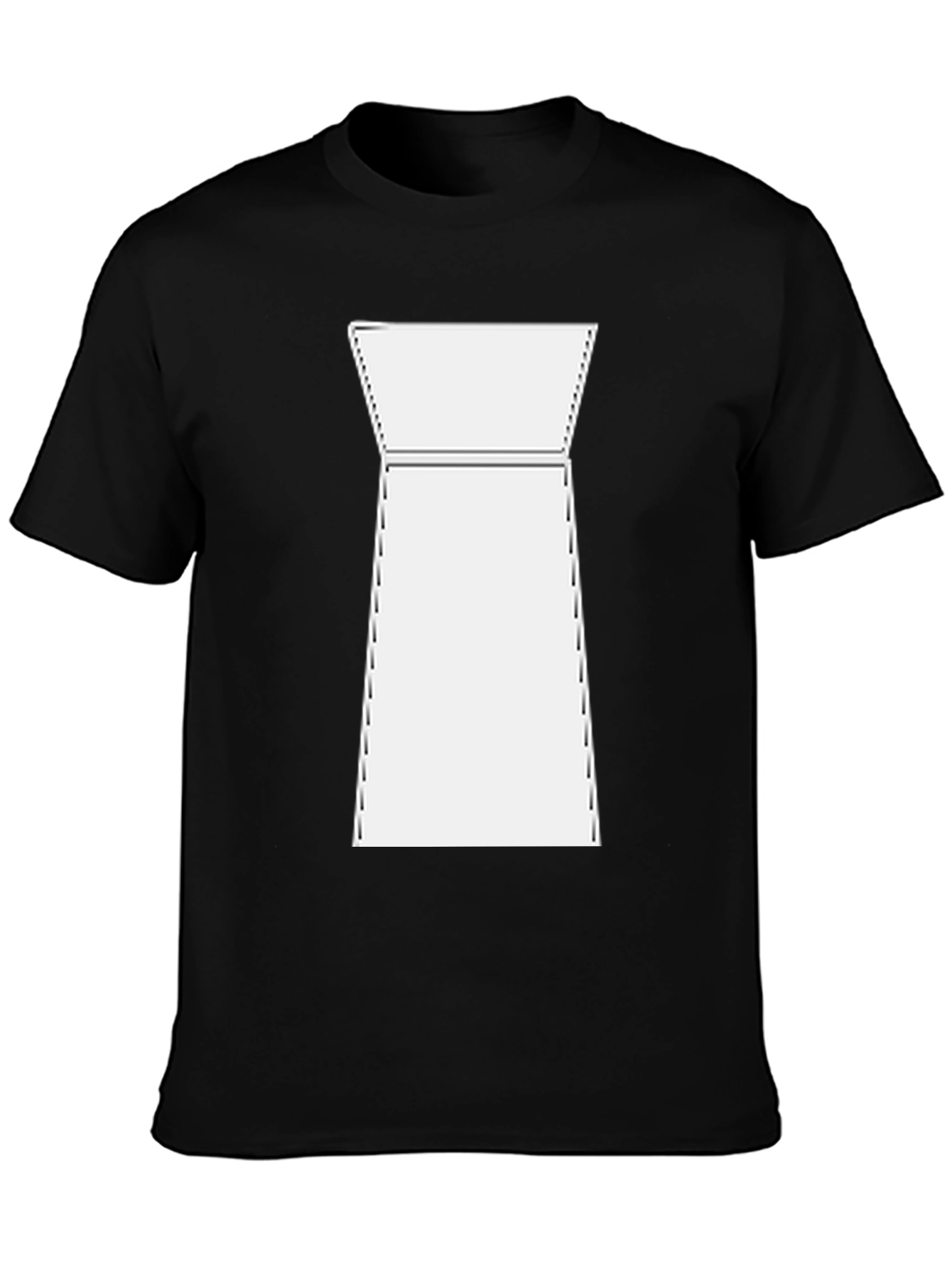 Modern White Shape on Black T-Shirt