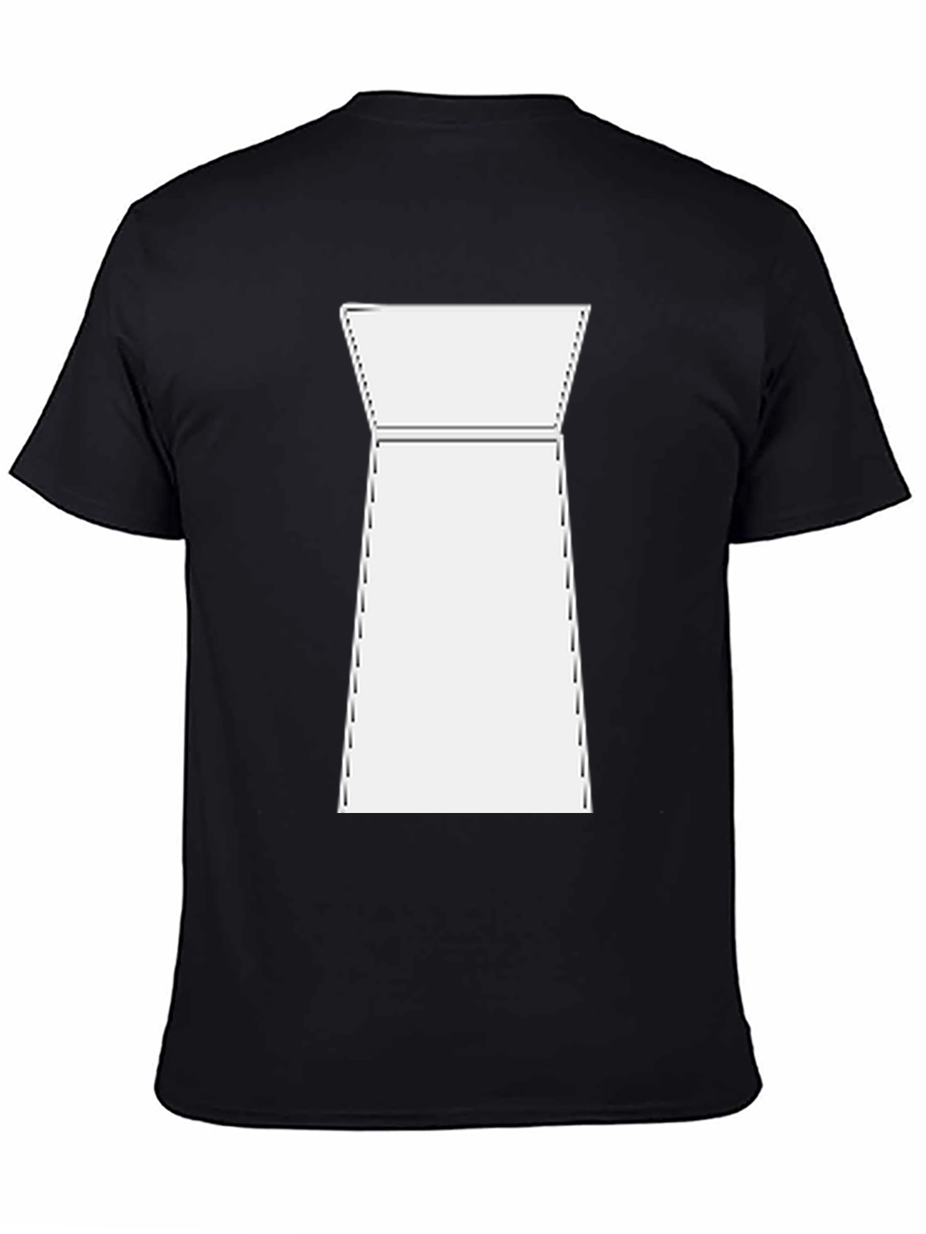 Modern White Shape on Black T-Shirt